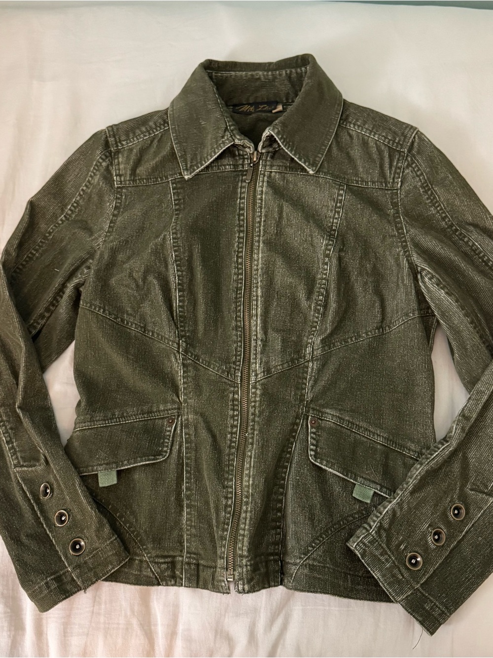 Women’s Olive Green Zip-Front Jacket
